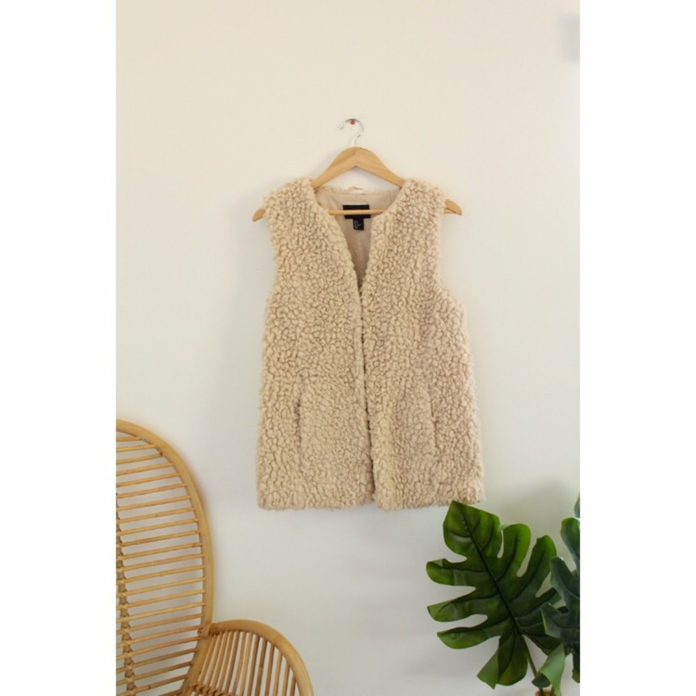 H&M Small Cream Faux Teddy Bear/Sherpa Vest